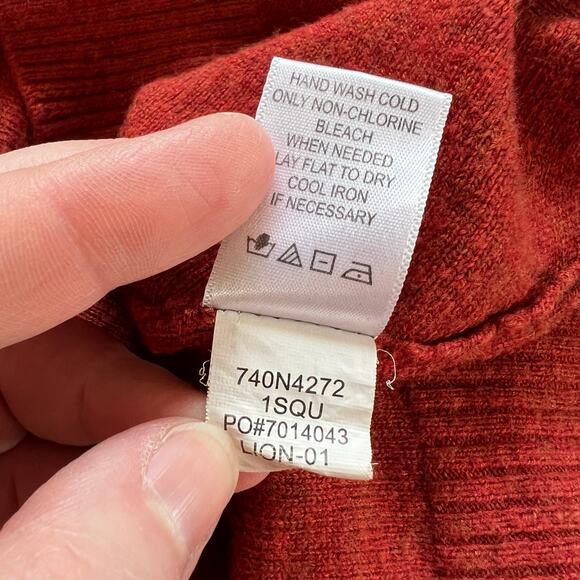 One World Womens Tunic Sweater Pullover Asymmetrical Studded Burnt Orange Medium - Picture 11 of 11